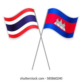 Thai Cambodian Crossed Flags Thailand Combined: Vector có sẵn (miễn phí ...