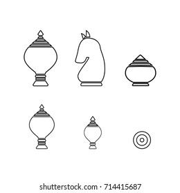Thai chess outline icon for board game