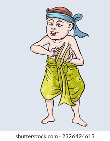 Thai children, Thai cartoons, Thai musical play. pop art retro hand drawn style vector design illustration.