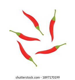 Thai Chili cartoon vector. Thai Chili on white background.