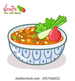Thai Chili  Paste Sauce in Thai Language it mean “Thai Chili  Paste Sauce”