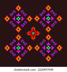 Thai classic styie art pattern texture on dark backgroung  
