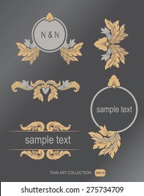 THAI collection of calligraphic design elements and page decorate