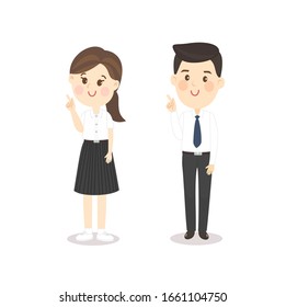 Thai College students Character Vector