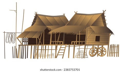 Casa de campo tailandesa. Vector gráfico