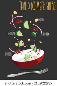 Thai Gurkensalat. Vektorgrafik