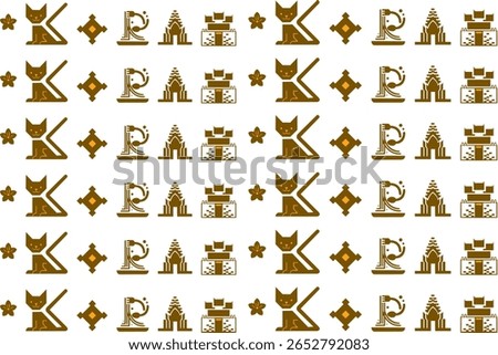 Thai Cultural Cat Pattern – Traditional Meets Whimsy