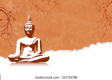 Thai Culture Concept With Buddha Silhouette