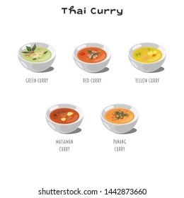 Thai Curry set vector graphics on a white background