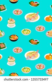 Thai Cute Food Seamless Pattern