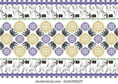 Thai Damask Elephant Elephant Animal Vector Illustration Mammal
