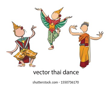 thai dance traditional vector art