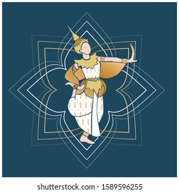 THAI DANCE-MODERN THAI PATTERN-NAVY BACKGROUND