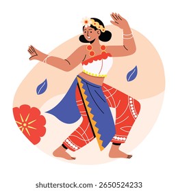 Thai dancer illustration in flat style