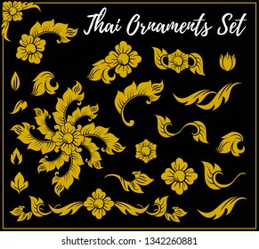Thai Decorative elements vector set