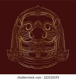 Thai demon - lion Portrait of Thai demon
