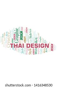Thai Design word cloud. Wordcloud made with text only.