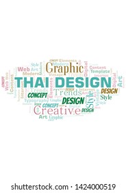 Thai Design word cloud. Wordcloud made with text only.