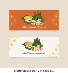 Thai dessert festival banner template. Thai Sweet coupon illustration vector design.