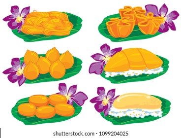 Thai Dessert graphic set