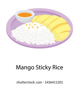 
Thai dessert icon in isometric design 

