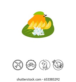 Thai dessert with pear and rice icon