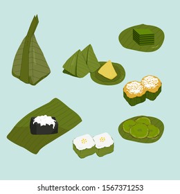 Thai dessert set , vector illustration