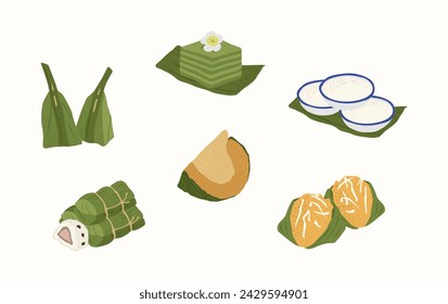 Thai Dessert Vektor-Illustration im flachen Stil