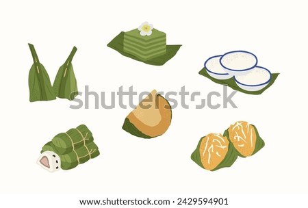 Thai Dessert Vector Illustration in Flat Style
