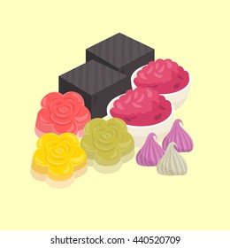 Thai Dessert Vector set.