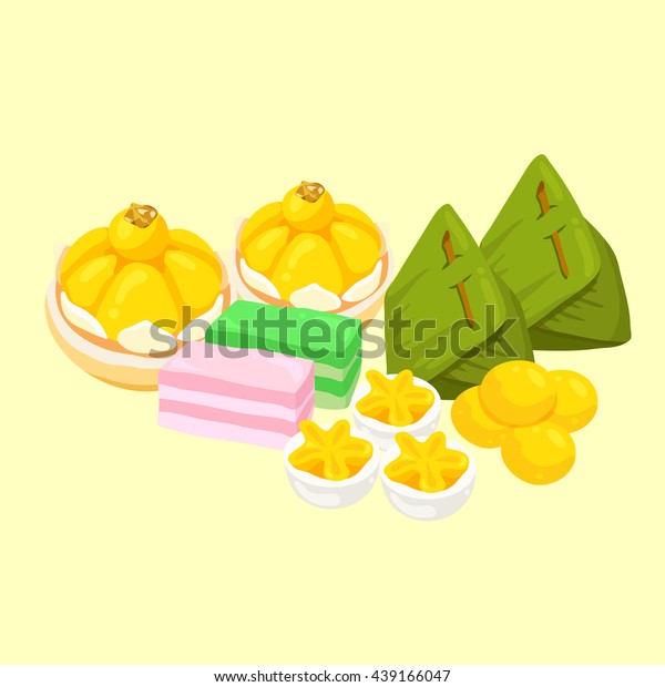 Thai Dessert Vector Set Stock Vector (Royalty Free) 439166047