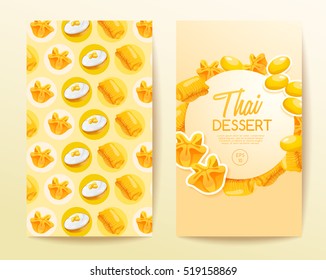 Thai Dessert : Vertical Banner Template : Vector Illustration