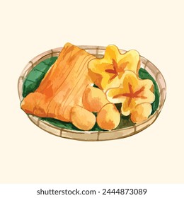 Thai Desserts Süßigkeiten Goldfäden Vektorillustration