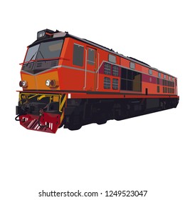 Thai Diesel Locomotive Train Vector