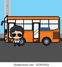 Thai driver driving passenger bus 