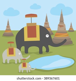thai elephant cartoon