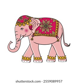 Thai Elephant Drawing,traditional style in Thailand, Graphic design print t-shirts fashion, illustration, vector, posters, cards, stickers, mug
