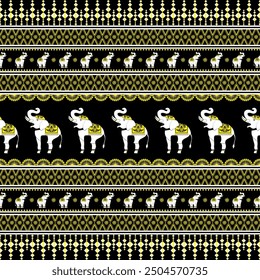 Patrón de elefante tailandés, patrón de tela nativa de Tailandia - Imágenes digitales a la Descarga e impresión. Fondo de pantalla imprimible, fondos, tarjeta, portada de libro y muchos proyectos.