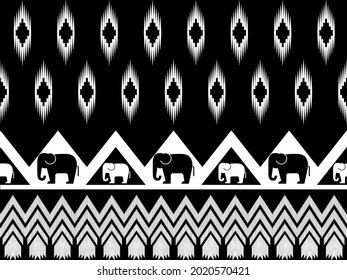 Thai elephant pattern original design for background carpet wallpaper shirt batik pattern vector illustration embroidery