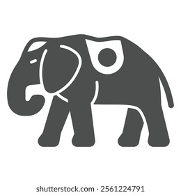 Thai elephant solid icon, animals and wildlife concept. Vector graphics. Big elephant with saddle cloth sign on white background, glyph style icon for mobile or web design