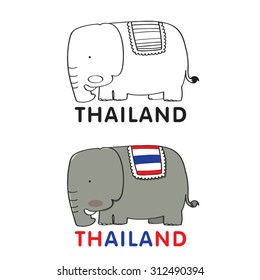 Thai elephant. Vector