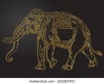 thai elephants, painting, traditions vector