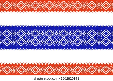 Thai ethnic, fabric , Geometric, seamless,pixel traditional ethnic, thai pattern, fabric pattern for textiles, rugs, wallpaper, clothing, sarong, batik, print, background, cover, illustration, vector.