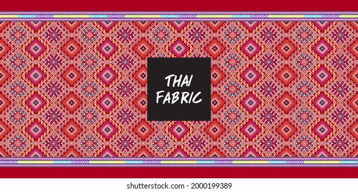 Thai fabric pattern.Wallpaper, Abstract background,Tablecloths, Clothes, Shirts, Dresses, Bedding, Blankets and other textile products-EPS10