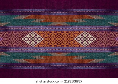 Thai fabric and silk pattern, Seamless pattern vector, Thai folk fabric pattern, Thai women's scallop, Can be used background or shirt and skirt pattern.  crimson red tone.