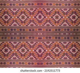 Thai fabric and silk pattern, Seamless pattern vector, Thai folk fabric pattern, Thai women's scallop, Can be used background or shirt and skirt pattern, Crimson red tone, Sarong, Wrap-around skirt.