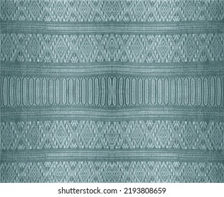 Thai fabric and silk pattern, Seamless pattern vector, Thai folk fabric pattern, Thai women's scallop, Can be used background or shirt and skirt pattern, Celadon green tone, Sarong, Wrap-around skirt. 库存矢量图