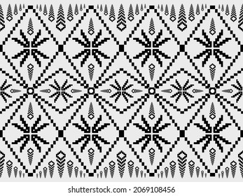 thailändische Stoffe, Stoffmuster, Bekleidung, Textilien, Accessoires, Design, Raumdekoration Digitales Stoffmuster, Papiermuster, Fliesen-Muster, Schwarz-Weiß