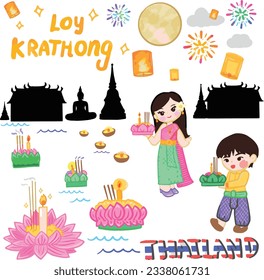 Thai festival Loy Krathong on November element