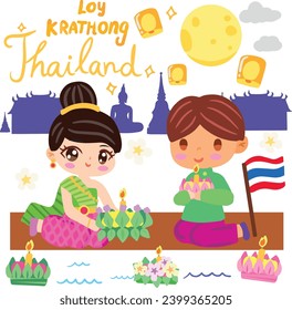 Thai festival Loy Krathong on November element